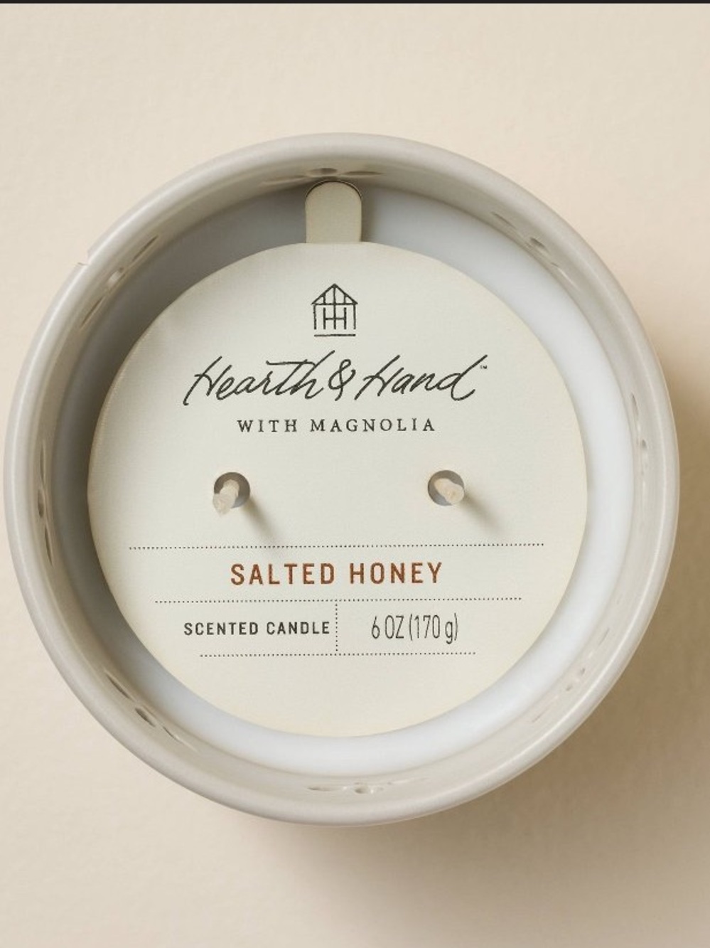 Hearth & Hand Salted Honey Scented Candle - Cream & White